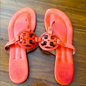 Tory Burch orange leather sandal 8M style 50008675